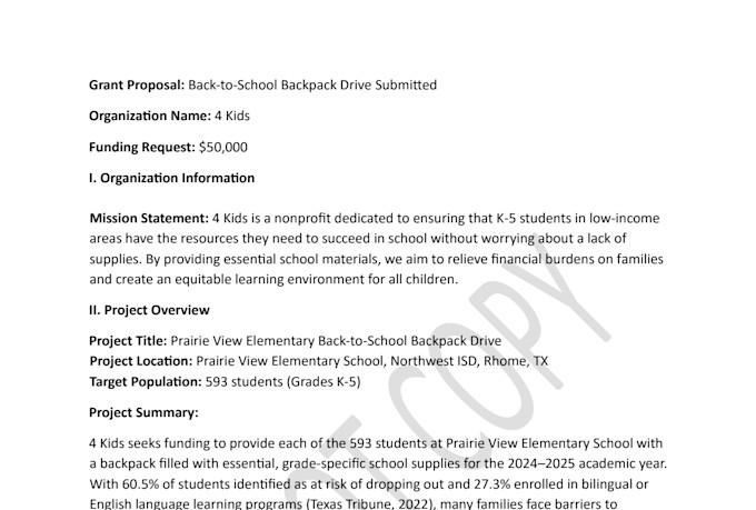 help with grant writing and research